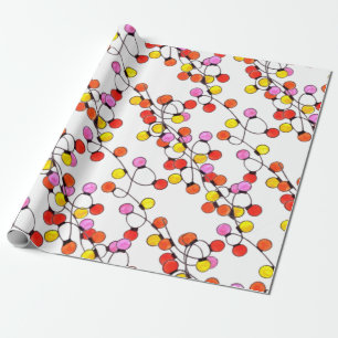 Colourful retro string lights  wrapping paper
