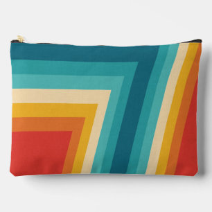 Colourful Retro Stripe - 70s, 80s Design Accessory Pouch