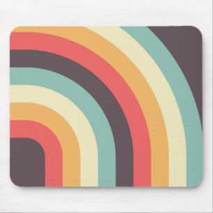 Colourful Retro Stripe -  70s, 80s Design Mouse Pa Pad
