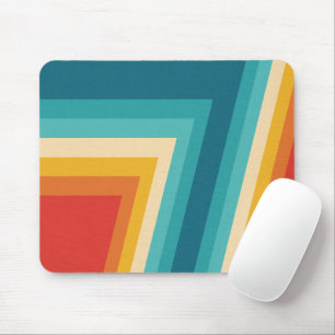 Colourful Retro Stripe - 70s, 80s Design Mouse Pad