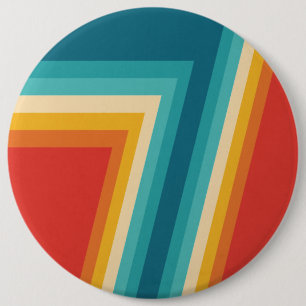 Colourful Retro Stripes  -   70s, 80s Design 6 Inch Round Button