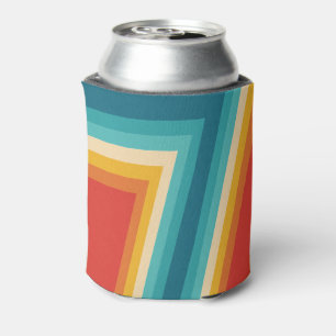 Colourful Retro Stripes  -   70s, 80s Design Can Cooler