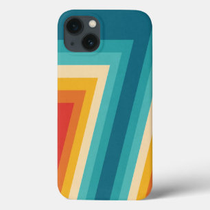 Colourful Retro Stripes  -   70s 80s  Design iPhone 13 Case