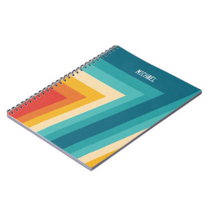 Colourful Retro Stripes  -   70s, 80s Design Notebook