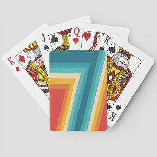 Colourful Retro Stripes - 70s 80s Design Playing Cards