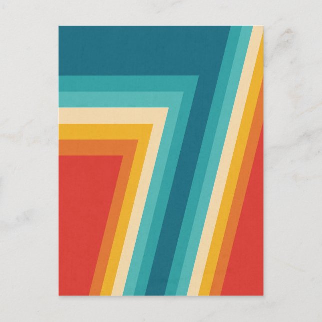 Colourful Retro Stripes  -   70s, 80s Design Postcard (Front)