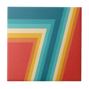 Colourful Retro Stripes  -   70s, 80s Design Tile