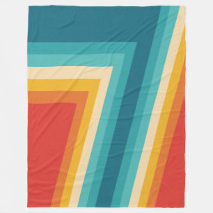 Colourful Retro Stripes - 70s, 80s  Fleece Blanket