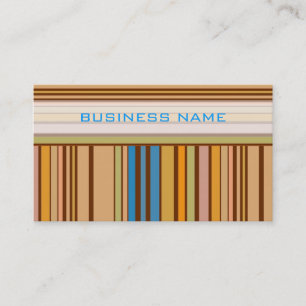 Colourful Retro Stripes Pattern 2 Business Card