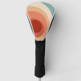 Colourful retro style circles design  golf head cover