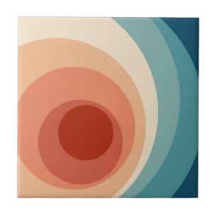 Colourful retro style circles design  tile