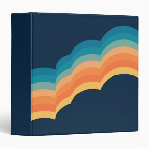 Colourful retro style clouds design binder