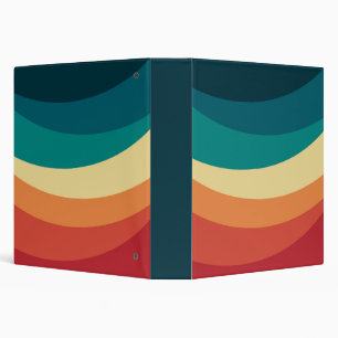 Colourful retro style curves design binder