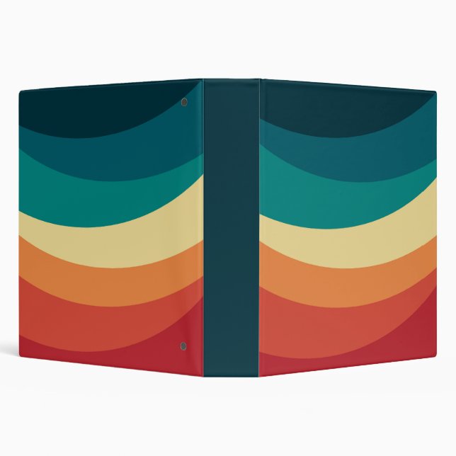 Colourful retro style curves design binder (Background)