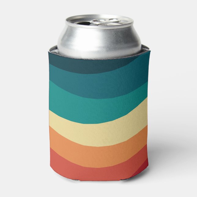 Colourful retro style curves design can cooler (Can Front)