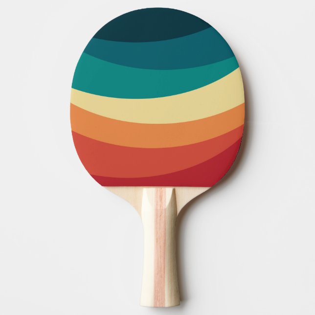 Colourful retro style curves design ping pong paddle (Front)