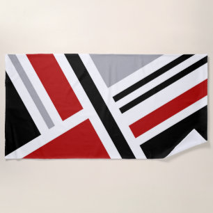 Colourful retro style design with geometric shapes beach towel