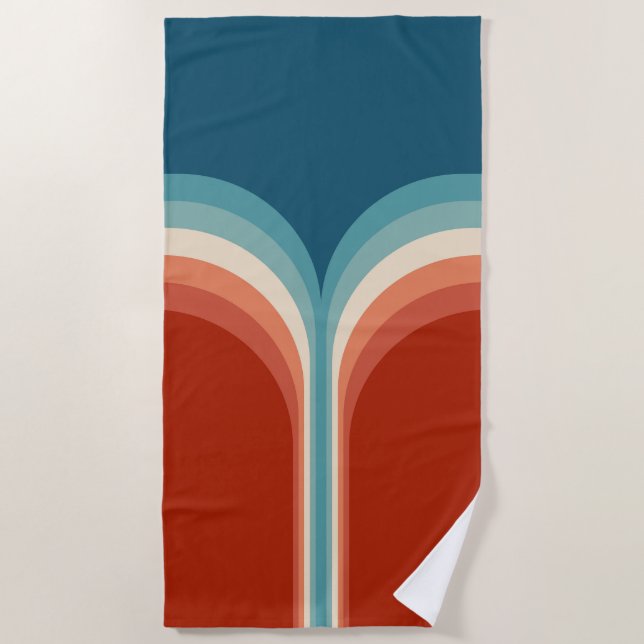 Colourful Retro style double arch decoration Beach Towel (Front)