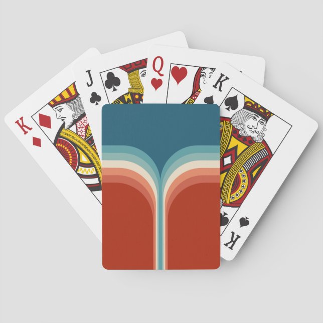 Colourful Retro style double arch decoration Playing Cards (Back)