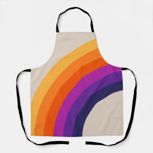 Colourful retro style rainbow art apron