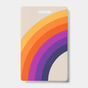 Colourful retro style rainbow art badge