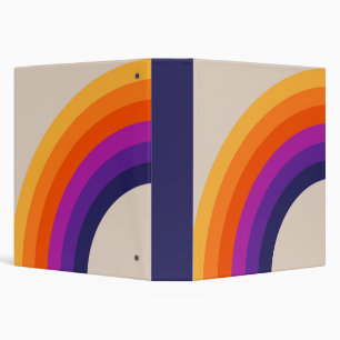 Colourful retro style rainbow art binder