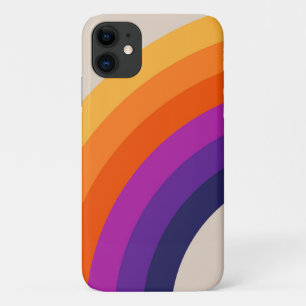 Colourful retro style rainbow art iPhone 11 case
