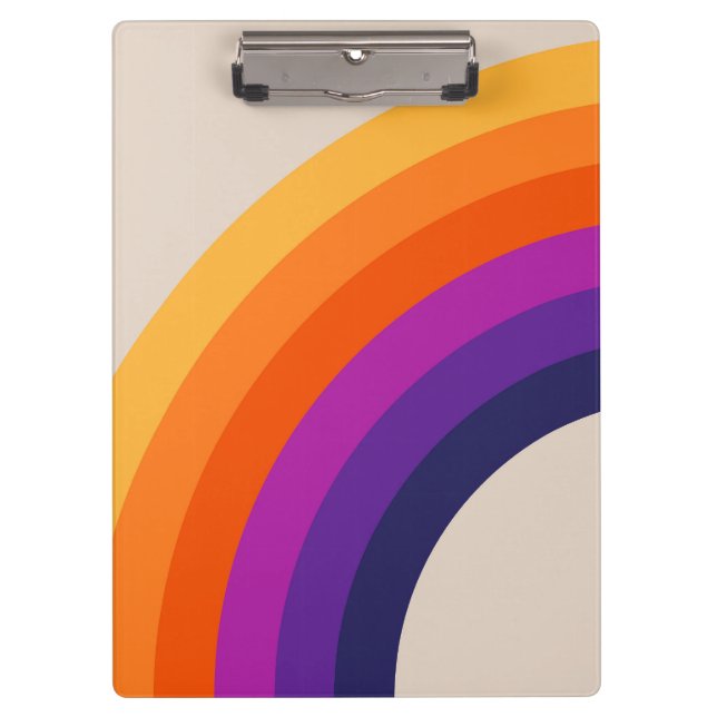 Colourful retro style rainbow art clipboard (Front)