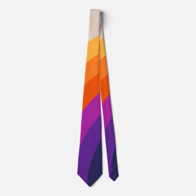 Colourful retro style rainbow art tie (Front)