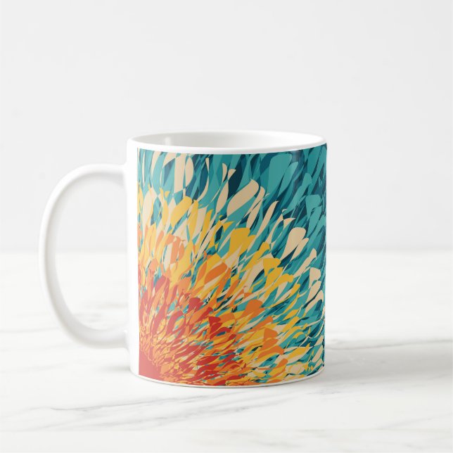 Colourful retro style solar flare  coffee mug (Left)