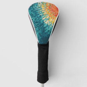 Colourful retro style solar flare golf head cover