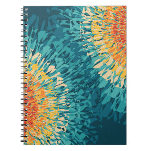 Colourful retro style solar flare notebook
