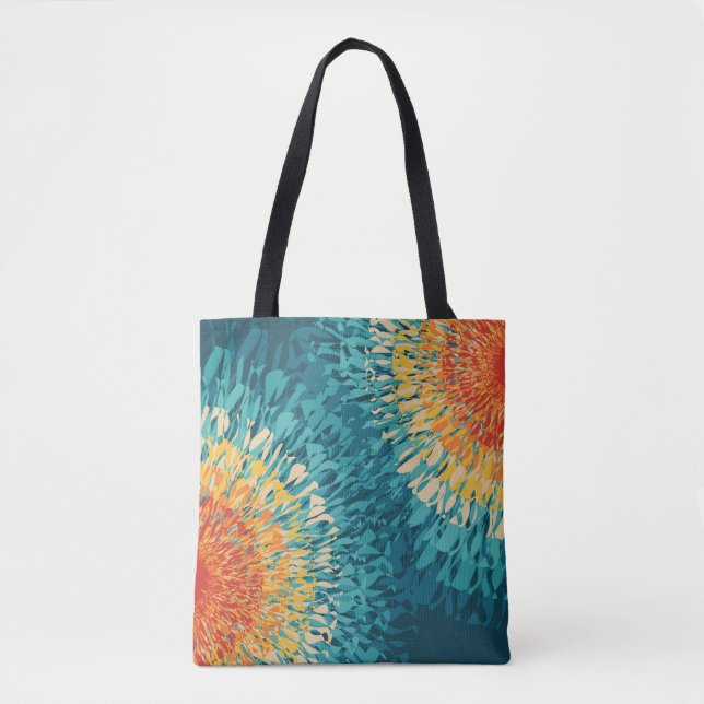 Colourful retro style solar flare  tote bag (Front)