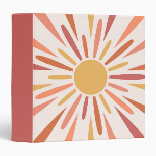 Colourful retro style sunshine design binder