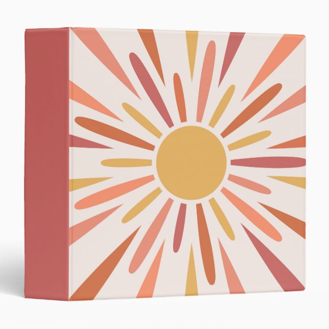 Colourful retro style sunshine design binder (Front/Spine)