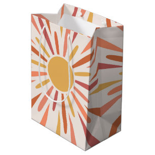 Colourful retro style sunshine design medium gift bag