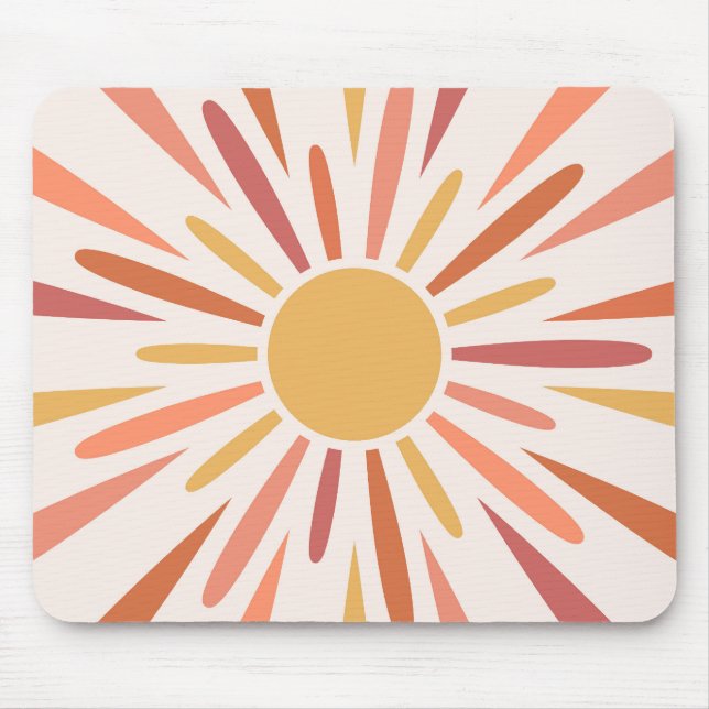 Colourful retro style sunshine design mouse pad (Front)