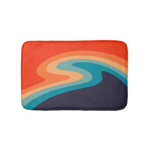 Colourful retro style swirl design  bath mat