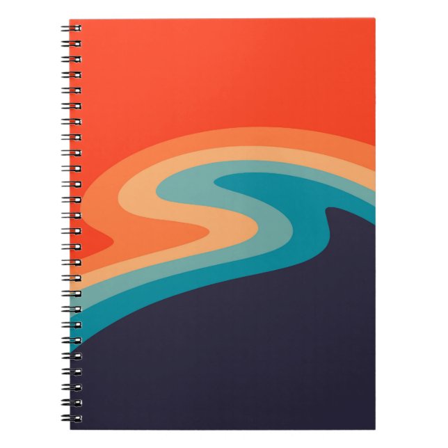 Colourful retro style swirl design notebook (Front)