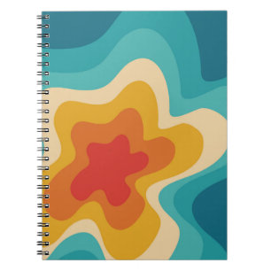 Colourful retro style swirl design notebook