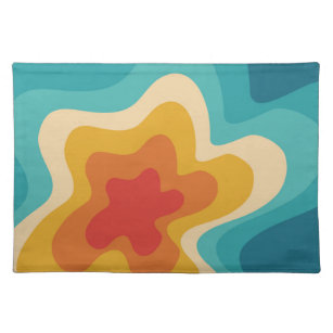 Colourful retro style swirl design placemat