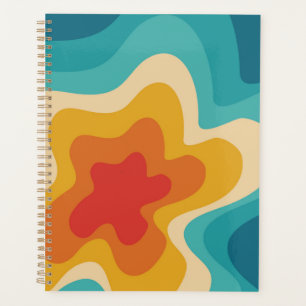 Colourful retro style swirl design planner