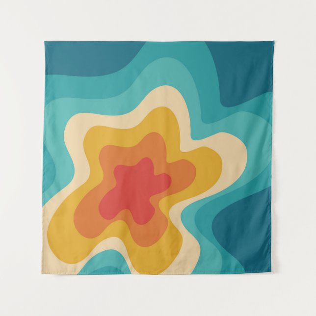 Colourful retro style swirl design  tapestry (Front)