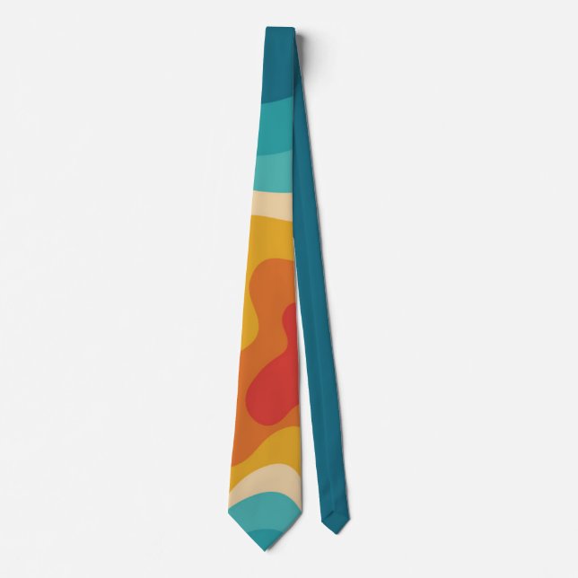 Colourful retro style swirl design  tie (Front)