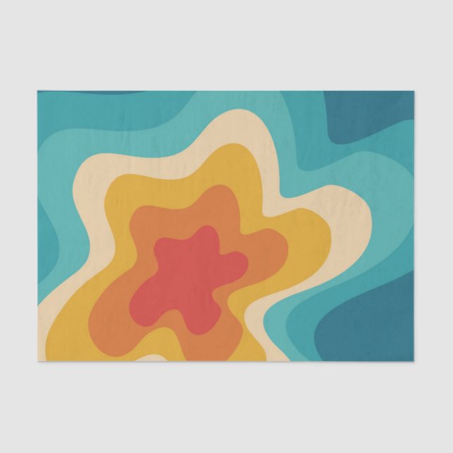 Colourful retro style swirl design  tissue paper (Front)