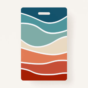 Colourful retro style waves badge