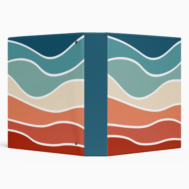 Colourful retro style waves binder (Background)