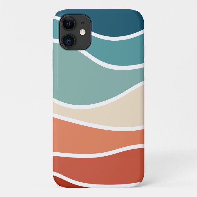 Colourful retro style waves Case-Mate iPhone case (Back)