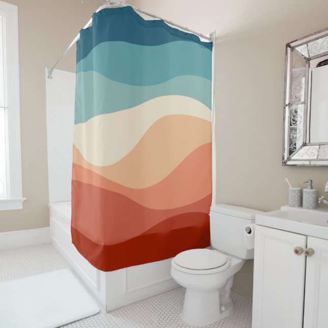 Colourful retro style waves decoration (In Situ)