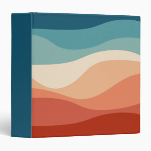 Colourful retro style waves decoration binder
